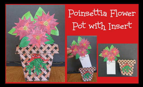 Christmas Crafts - Flower Pot of Poinsettias
