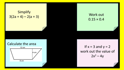 Conversions and revision of areas of shapes