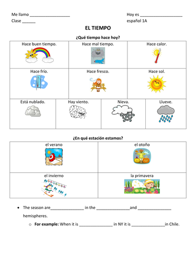 Spanish Weather Packet