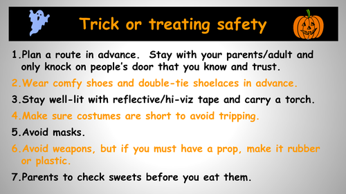 Trick or treating safety rules