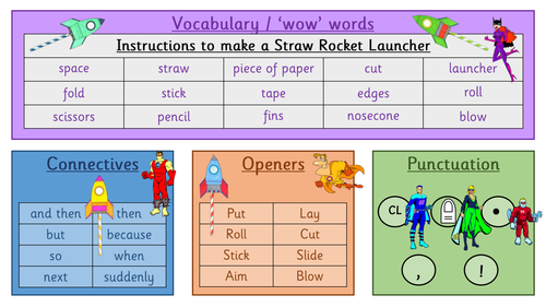 Straw rocket launcher VCOP wordmat