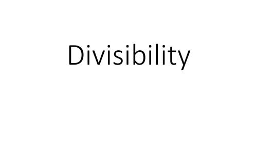 Divisibility & Factors Starter