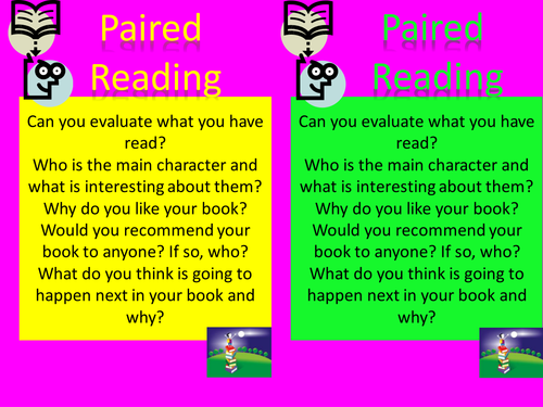 Paired Reading Cards Great Plenary Resource