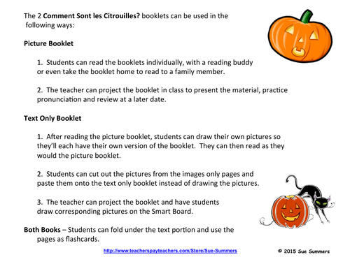French Pumpkins and Feelings 2 Emergent Reader Booklets