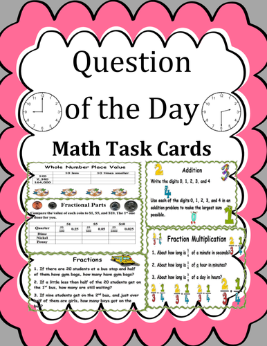 Question of the Day Math Task Cards