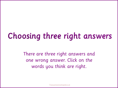 Letters and Sounds Phase 5 - Choosing three right answers powerpoint
