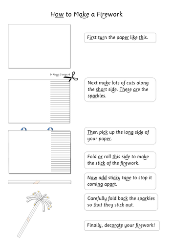 Firework Craft Activity Instructions (KS1)