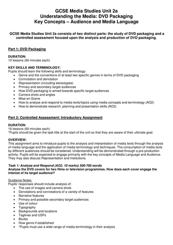 DVD Packaging Unit for GCSE Media Studies (26 Lessons) - SOW, PPT, Resources!