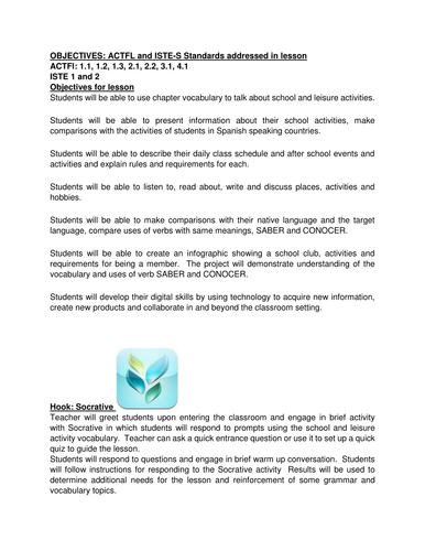 Lesson Flow for using Apps with Spanish