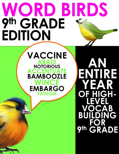 Word Birds Word of the Week Year 9 High-Level Vocabulary Builder: 40 Lessons!