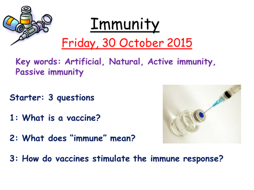 Immunity and vaccination