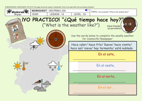 SPANISH-AT SCHOOL-Y5-Y6: Weather forecast for the week!