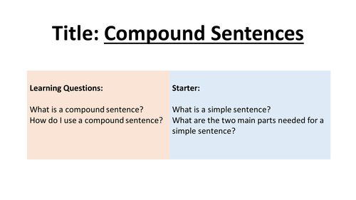 Compound Sentences