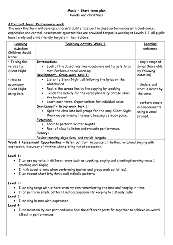 Christmas Carol Concert presentation and planning