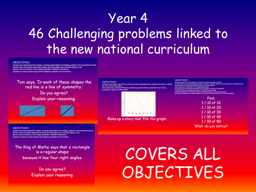 46 challenging year 4 maths problems - new curriculum