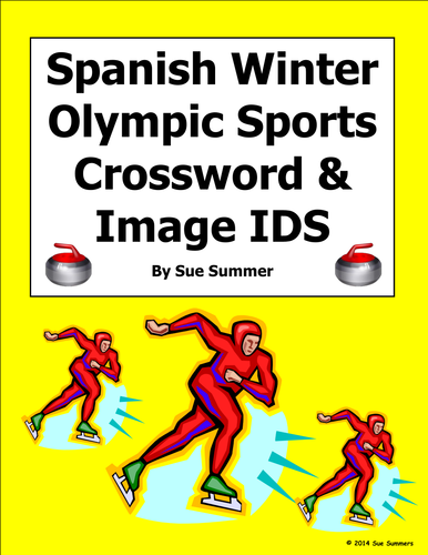 Spanish Winter Olympic Sports Crossword Puzzle and Vocabulary