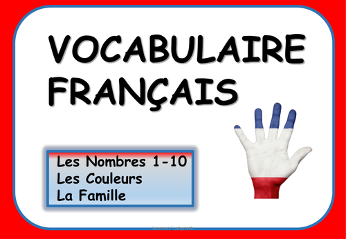 French Vocabulary Worksheets and Flashcards for Beginners