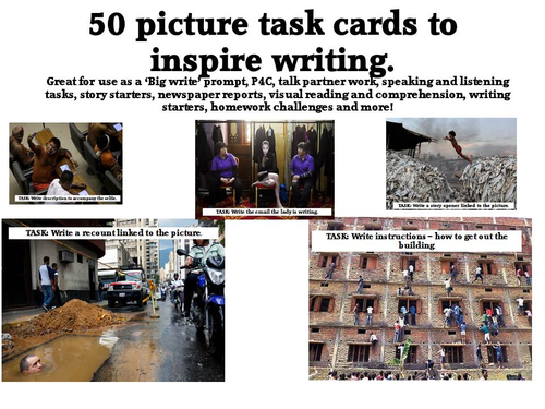50 literacy writing task cards