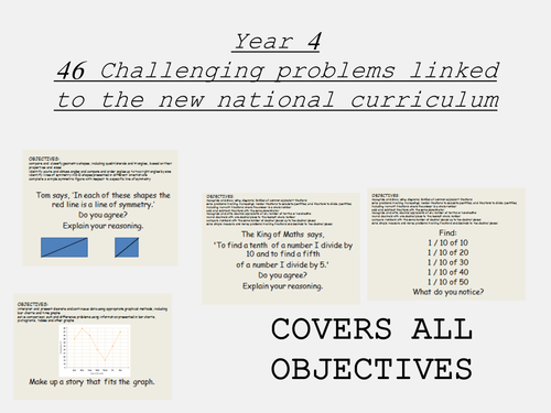 46 challenging year 4 maths problems - new curriculum