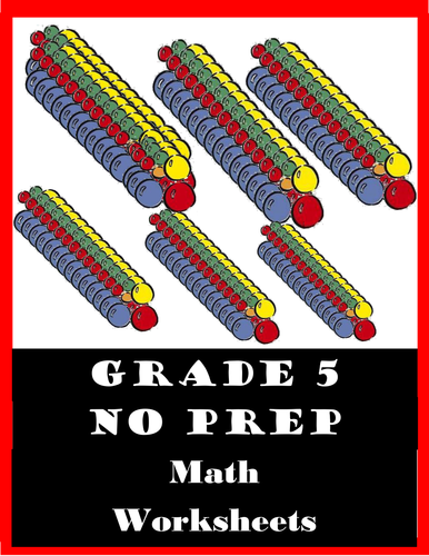 No Prep Math Worksheets-Grade 5