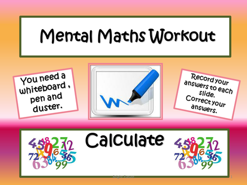 Mental Maths Workout- Starters and Plenaries
