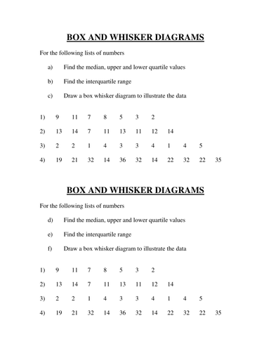 Box and Whisker Plot Selection