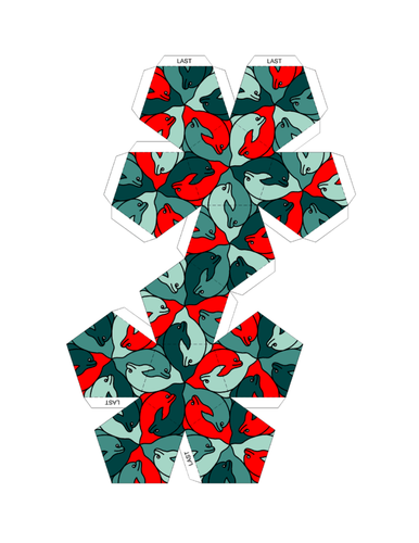Selection of Nets of Solids using Escher Tesselations