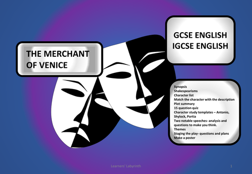 The Merchant of Venice Study Pack for GCSE