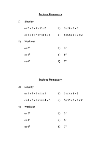 Basic Indices Starter Homework