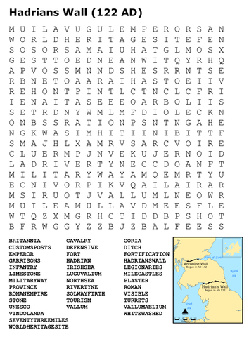 Hadrians Wall Word Search
