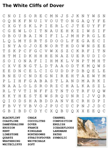 The White Cliffs of Dover Word Search