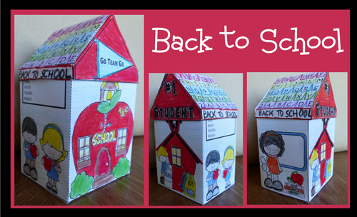 Back to School Craft - School House & Writing Activity