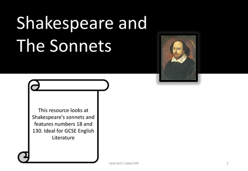 Shakespeare Sonnets- For GCSE and IGCSE