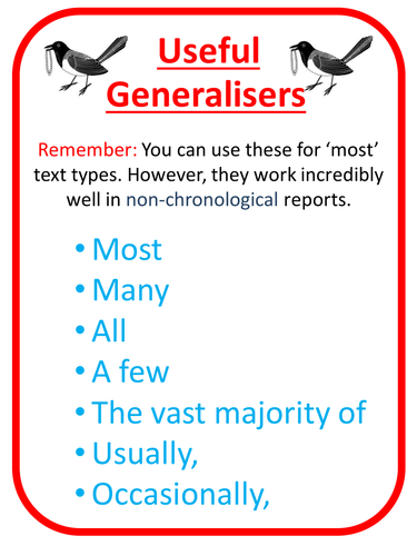 Non-chronological report posters