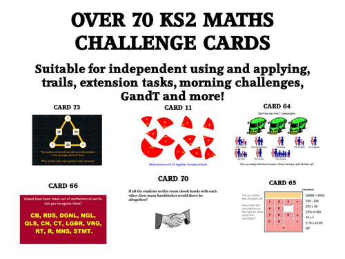 OVER 70 KS2 CHALLENGE CARDS