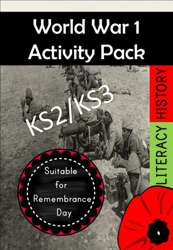 World War 1 Literacy Pack for Upper KS2/KS3