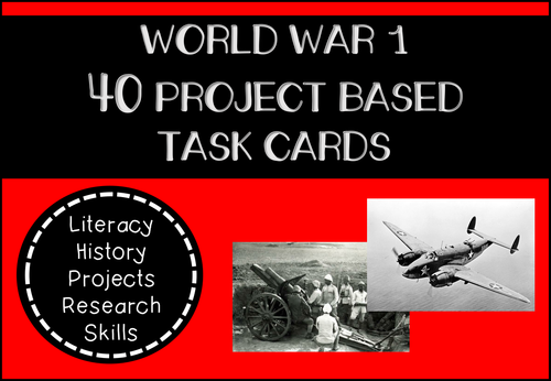 World War I Research and Project Based Task Cards