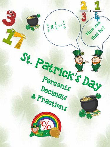 St. Patrick's Day-Percents, Decimals, Fractions