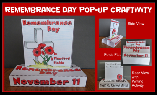Remembrance Day POP-UP Craftivity for Canadians