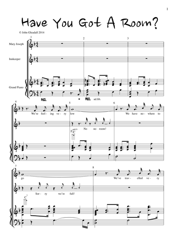 Have You Got A Room?  Mary and Joseph try to get accommodation with a one finger ukulele song