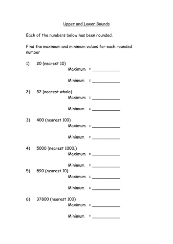 Basic Error Bounds Homework