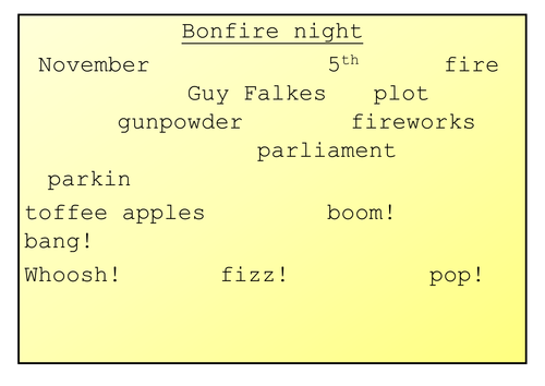 special days word mat. Remembrance, VE, bonfire night, NYE, St George