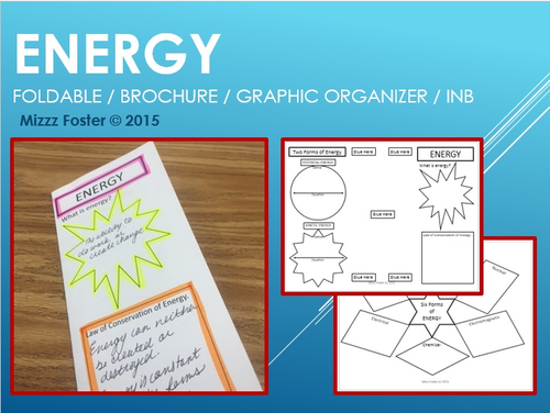 ENERGY foldable / graphic organizer / interactive notebook brochure