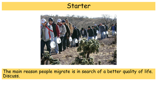 Migration Across Geographical Boarders Lesson