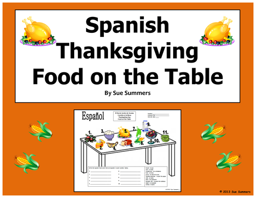 Spanish Thanksgiving Table and Vocabulary - Dia de Accion de Gracias