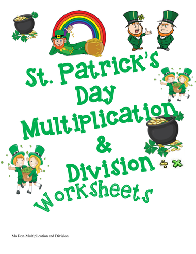 St. Patrick's Day Multiplication and Division Worksheets