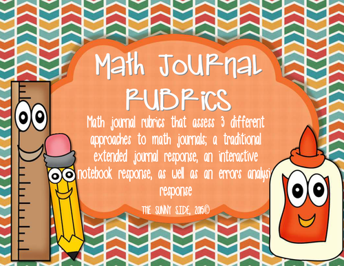 BUNDLE of 3 Math Journal Rubrics