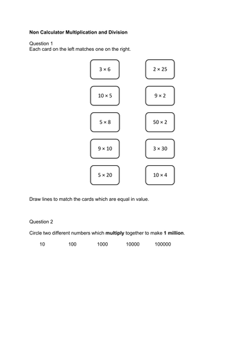 Math grades 2 to 5 assorted test style questions by topic. Great for revision. Batch 2