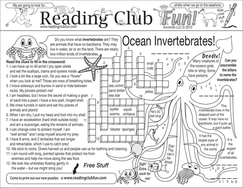 Ocean Invertebrates Two-Page Activity Set