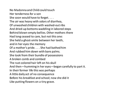 IGCSE Anthology Mother in a Refugee Camp